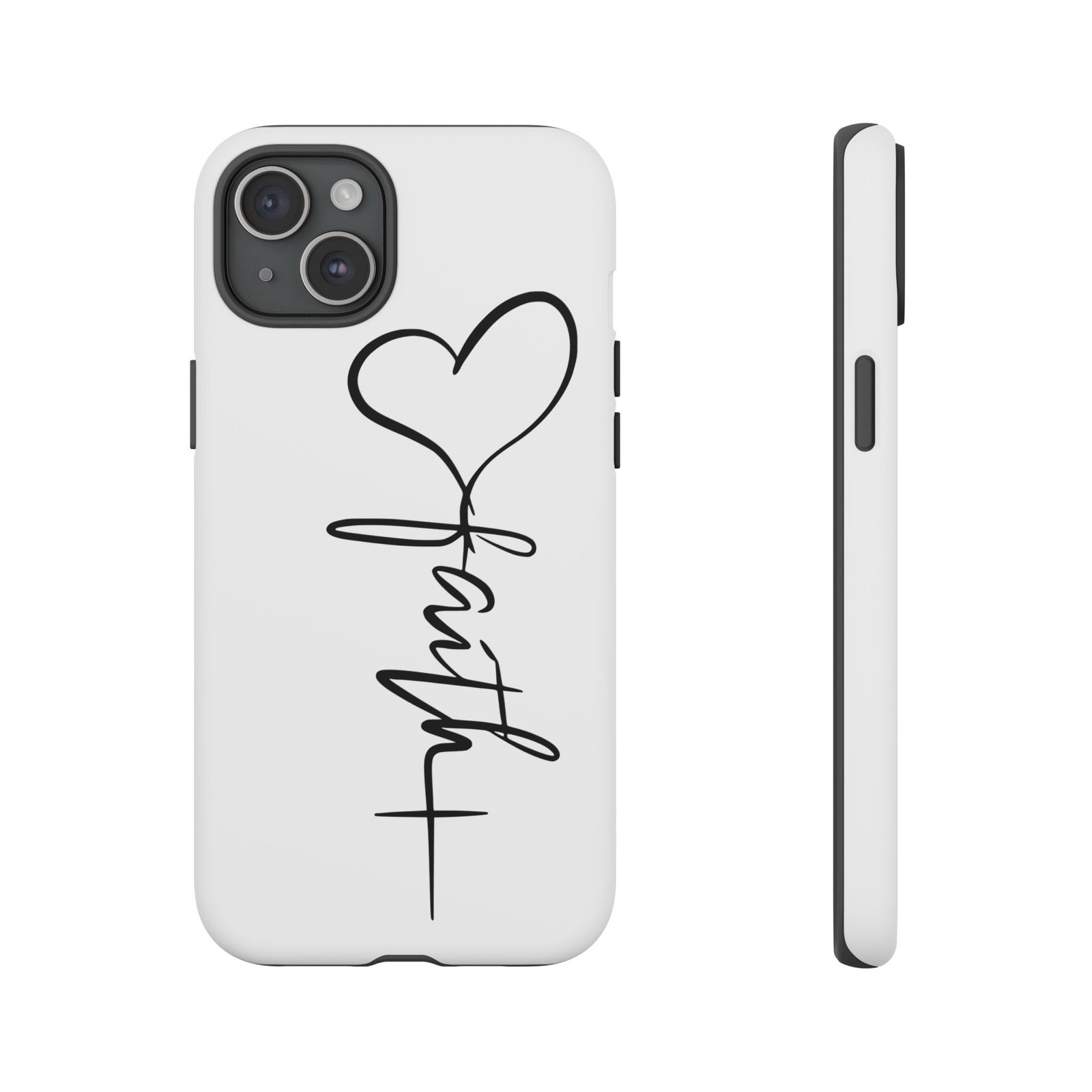 Faith Heart Script Tough Phone Case - Image 48