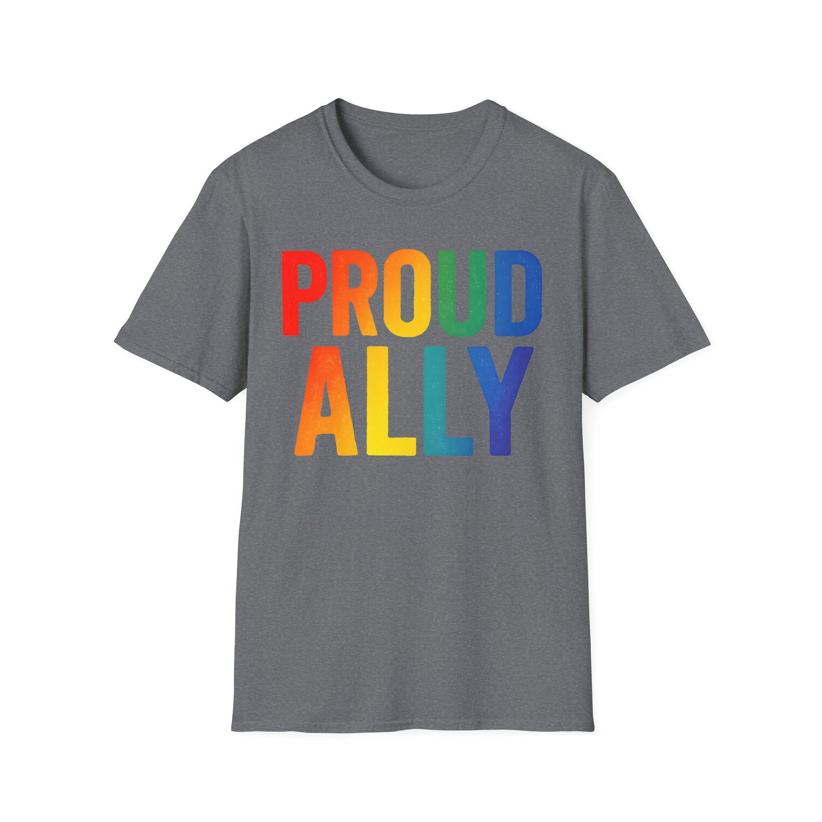 Proud Ally T-Shirt – Rainbow Allyship Support Graphic Tee - Image 13