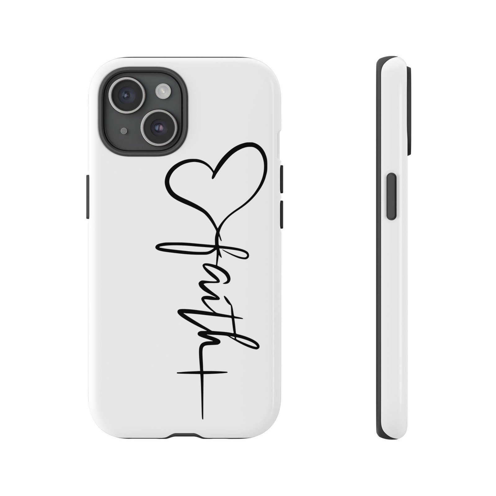 Faith Heart Script Tough Phone Case - Image 42