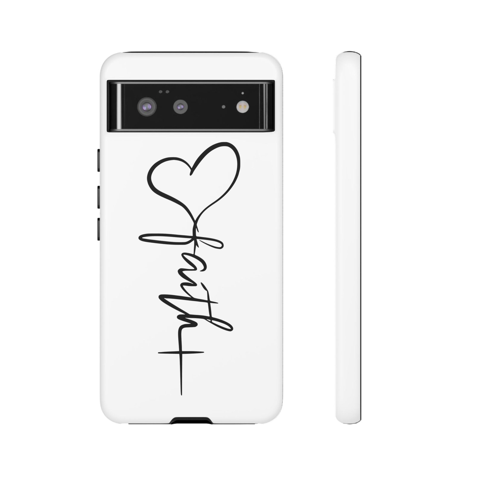 Faith Heart Script Tough Phone Case - Image 4