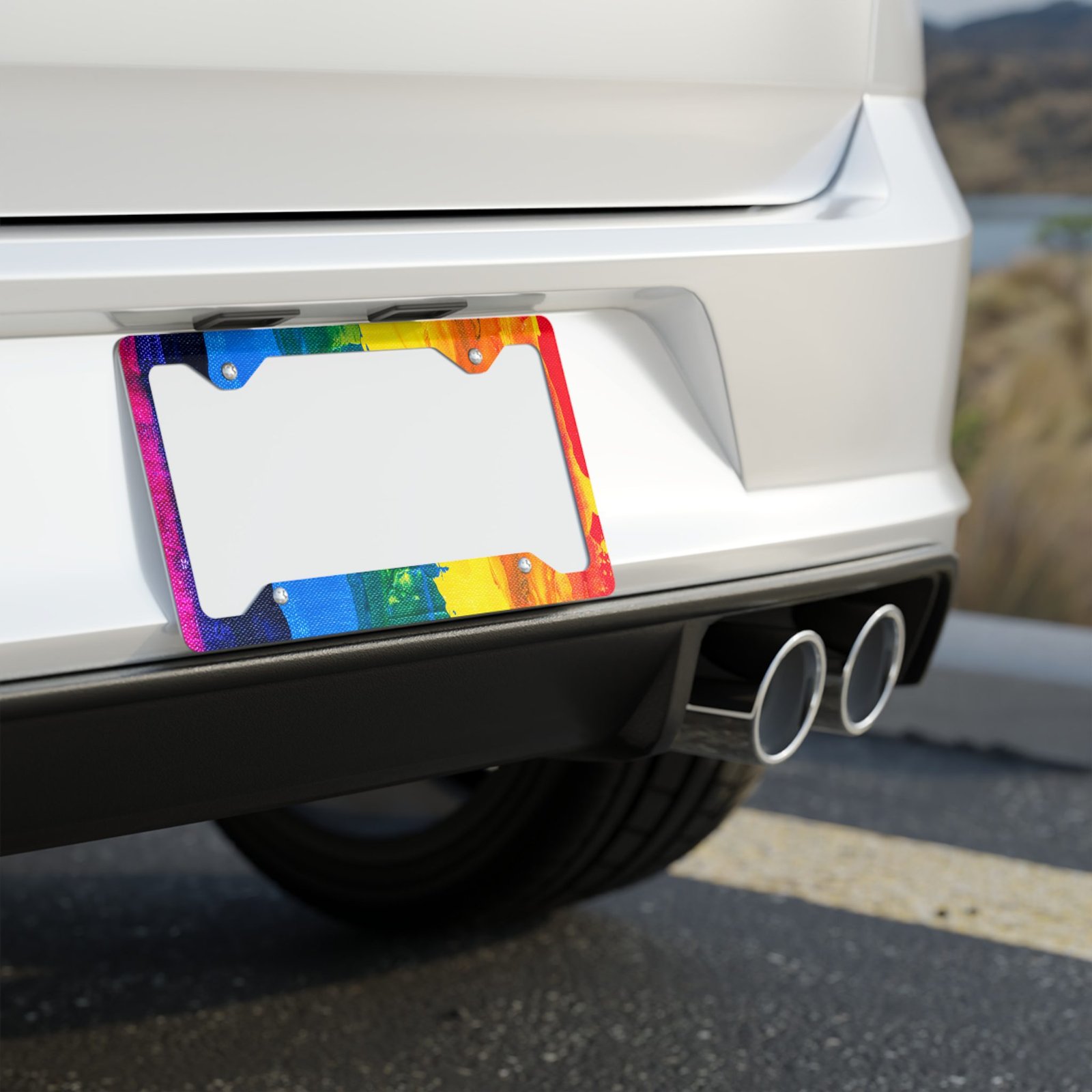 Rainbow Pride Metal License Plate Frame - Image 3