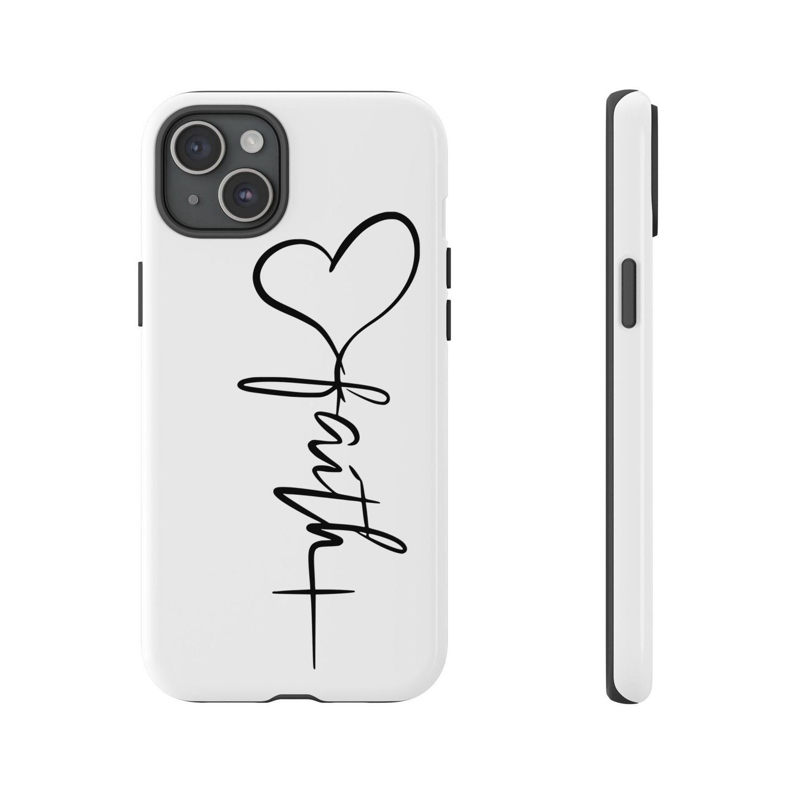 Faith Heart Script Tough Phone Case - Image 46