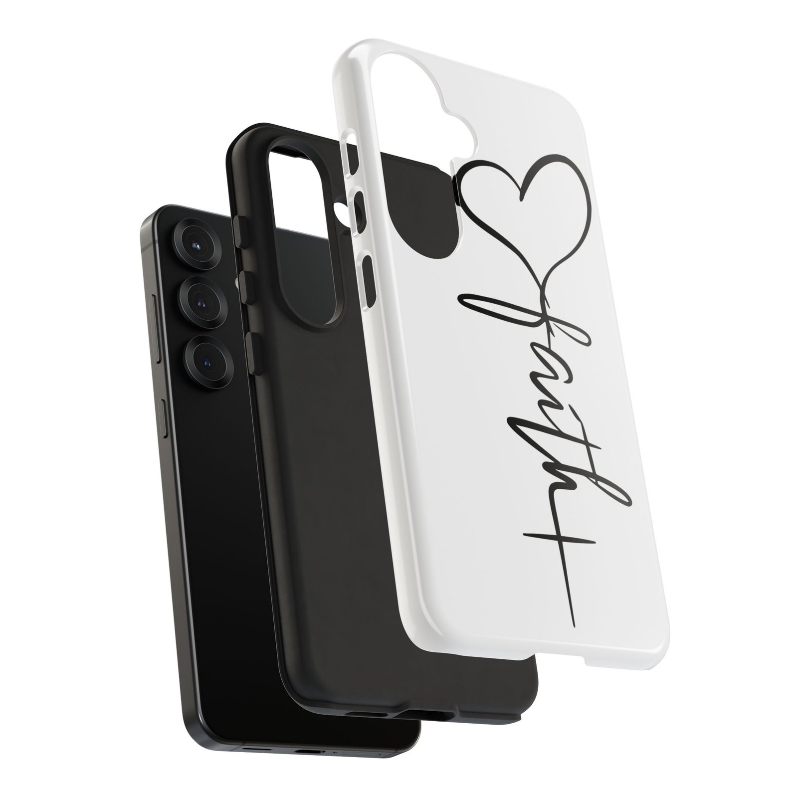 Faith Heart Script Tough Phone Case - Image 107