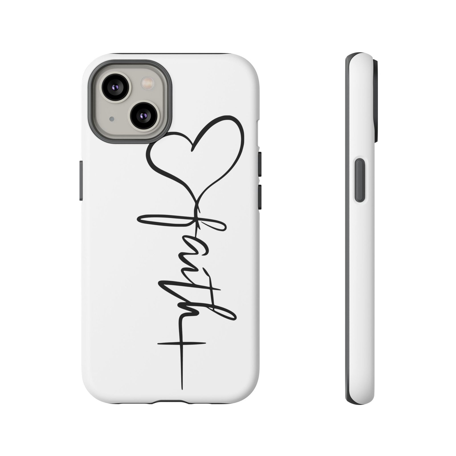 Faith Heart Script Tough Phone Case - Image 8