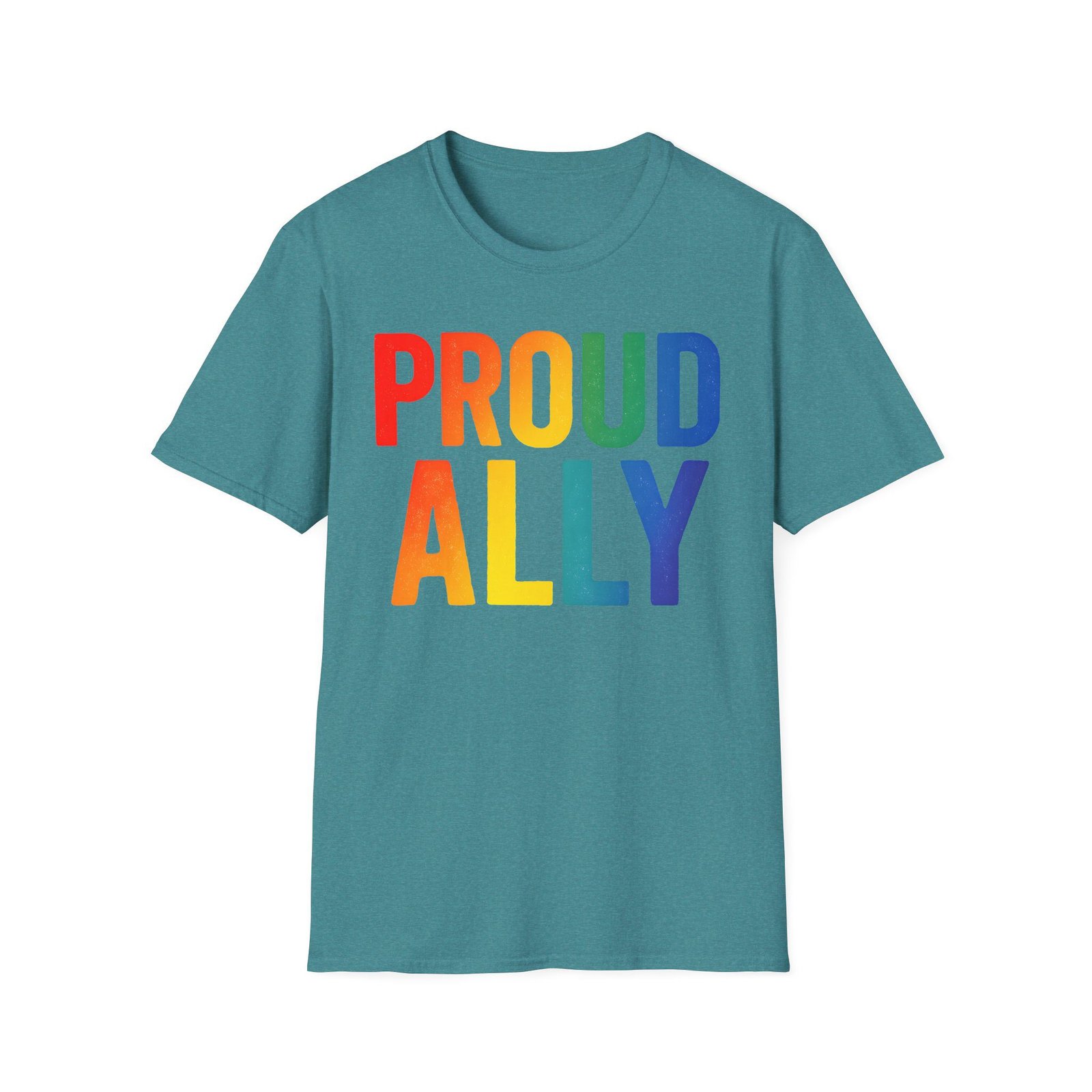 Proud Ally T-Shirt – Rainbow Allyship Support Graphic Tee - Image 19