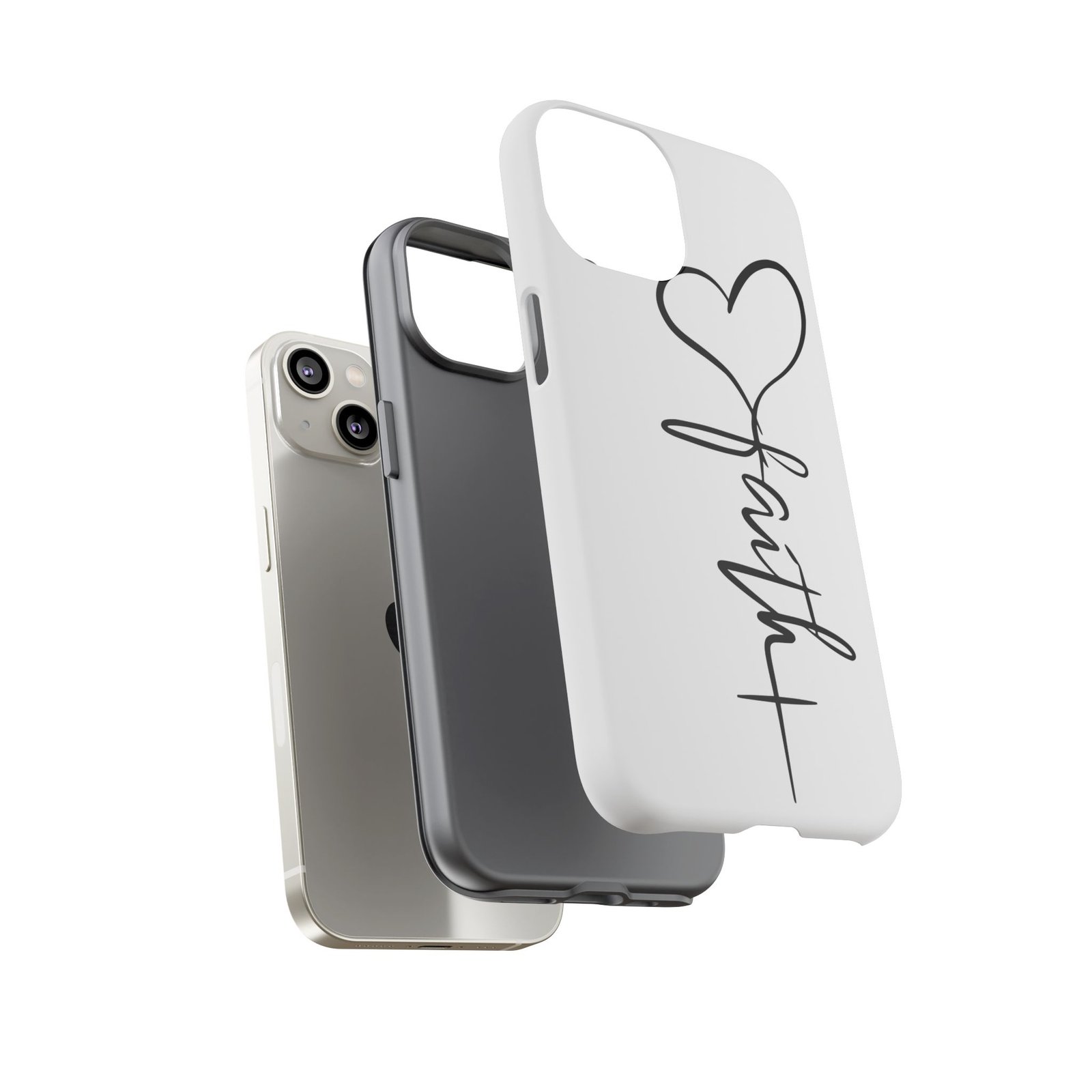 Faith Heart Script Tough Phone Case - Image 9