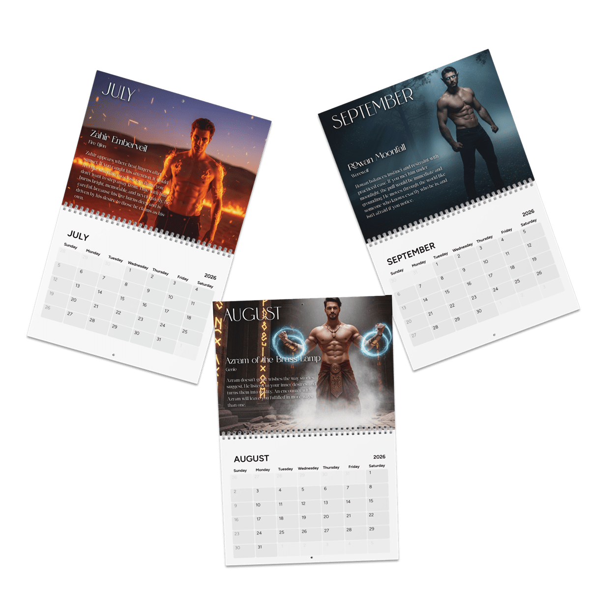 2026 Mythical Hunks Wall Calendar - Image 5