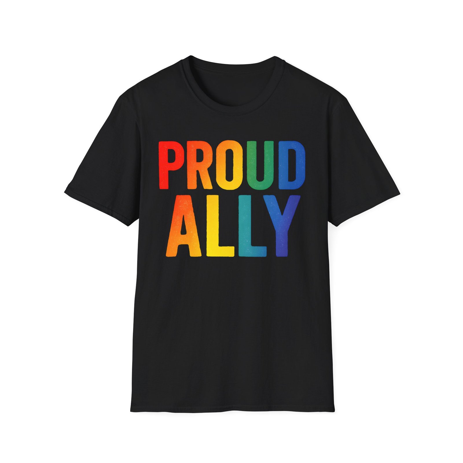 Proud Ally T-Shirt – Rainbow Allyship Support Graphic Tee - Image 7