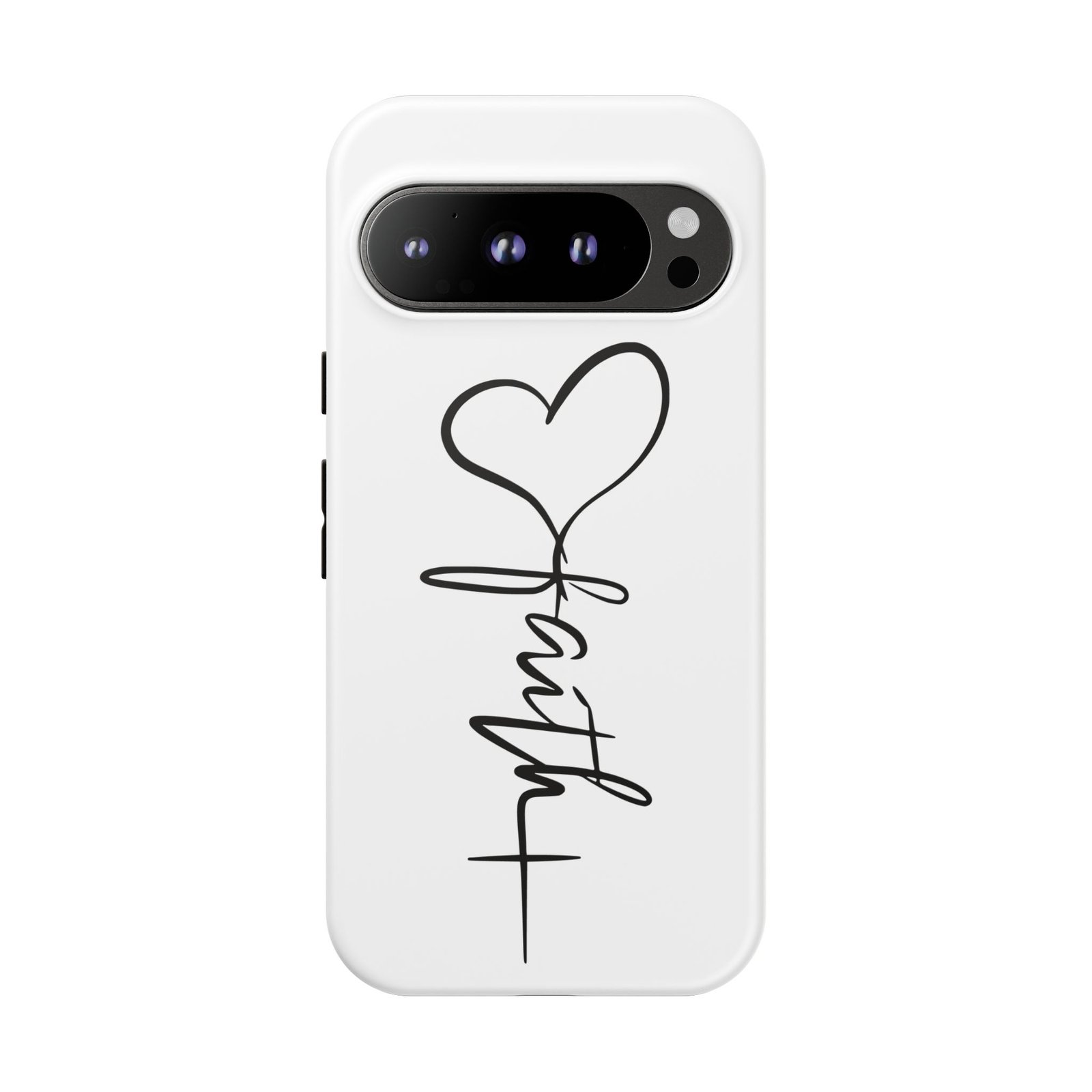 Faith Heart Script Tough Phone Case - Image 100