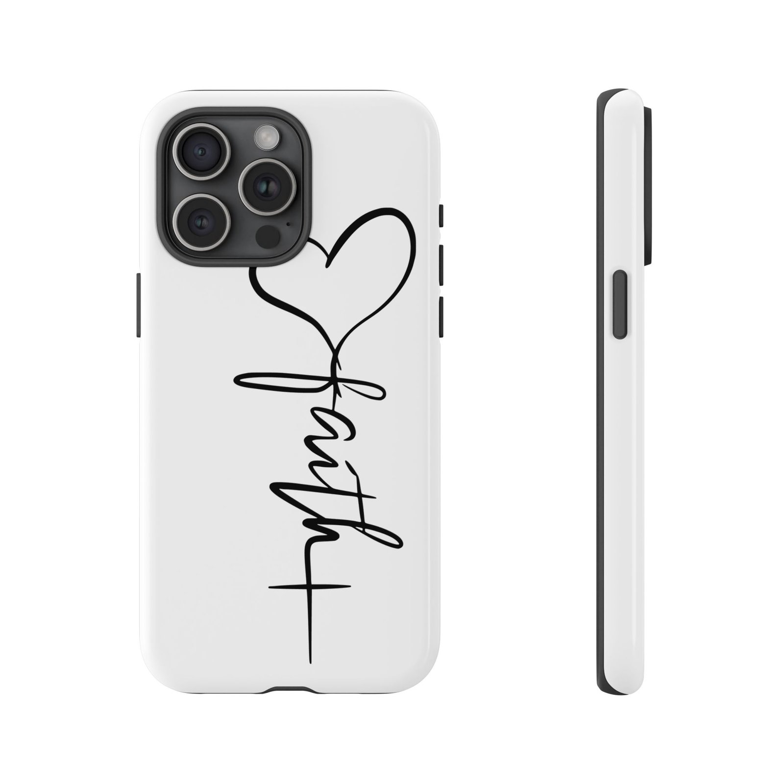 Faith Heart Script Tough Phone Case - Image 54