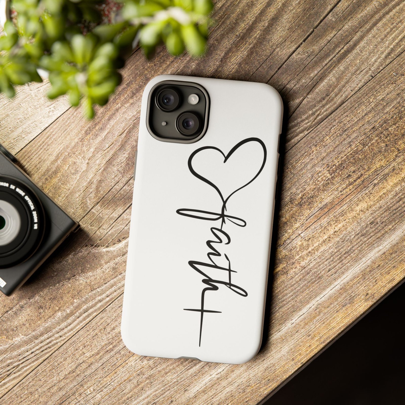 Faith Heart Script Tough Phone Case - Image 49