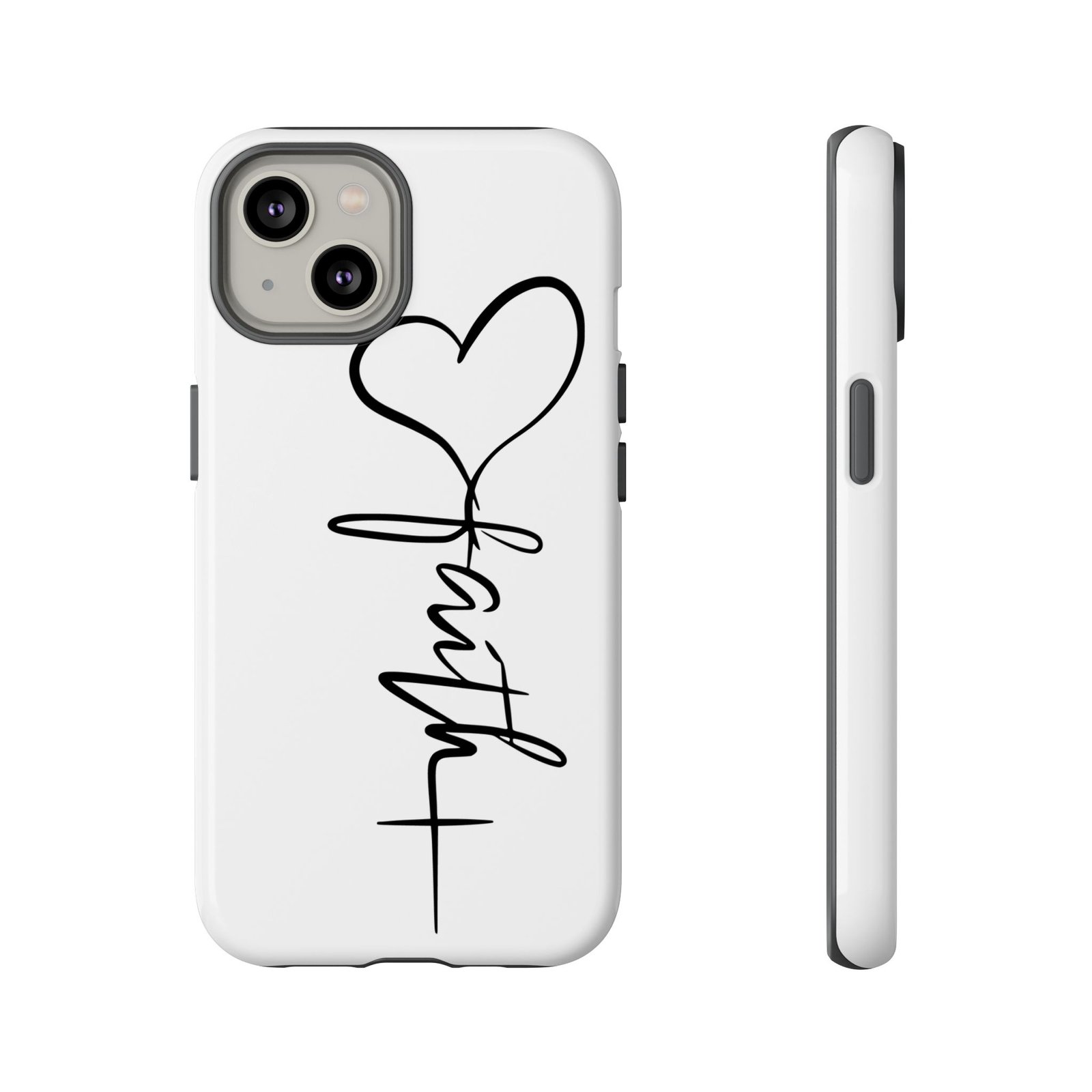Faith Heart Script Tough Phone Case - Image 6