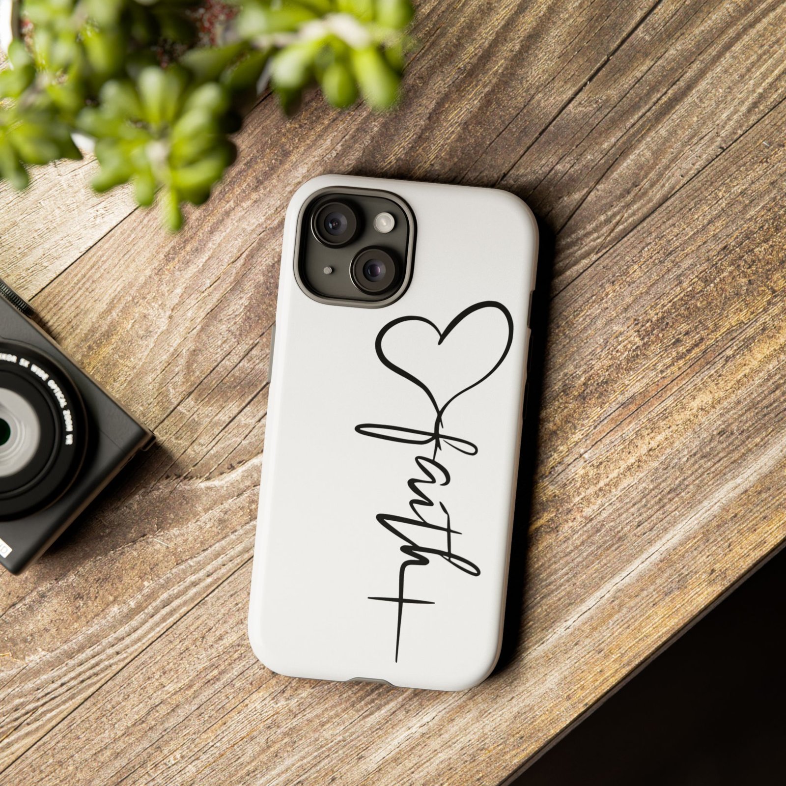 Faith Heart Script Tough Phone Case - Image 43