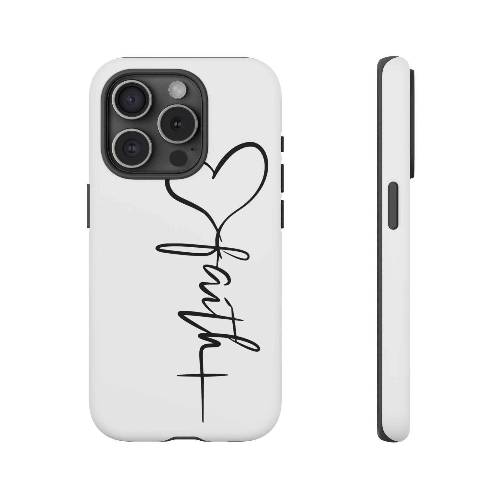 Faith Heart Script Tough Phone Case - Image 52