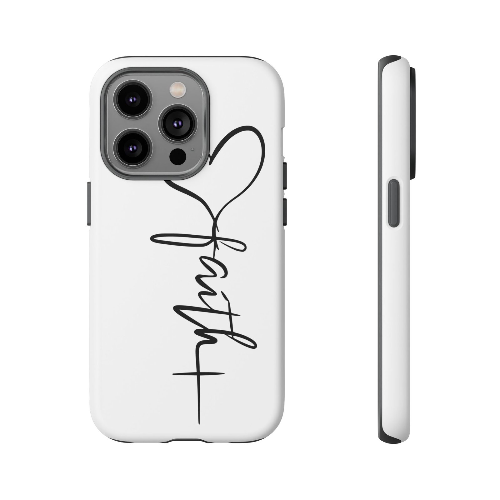 Faith Heart Script Tough Phone Case - Image 12